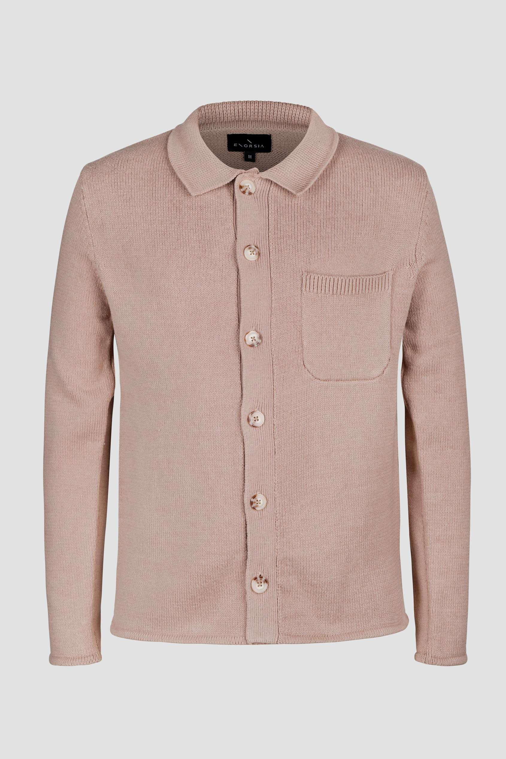 Men's Neutral Knitted Button Through Shirts