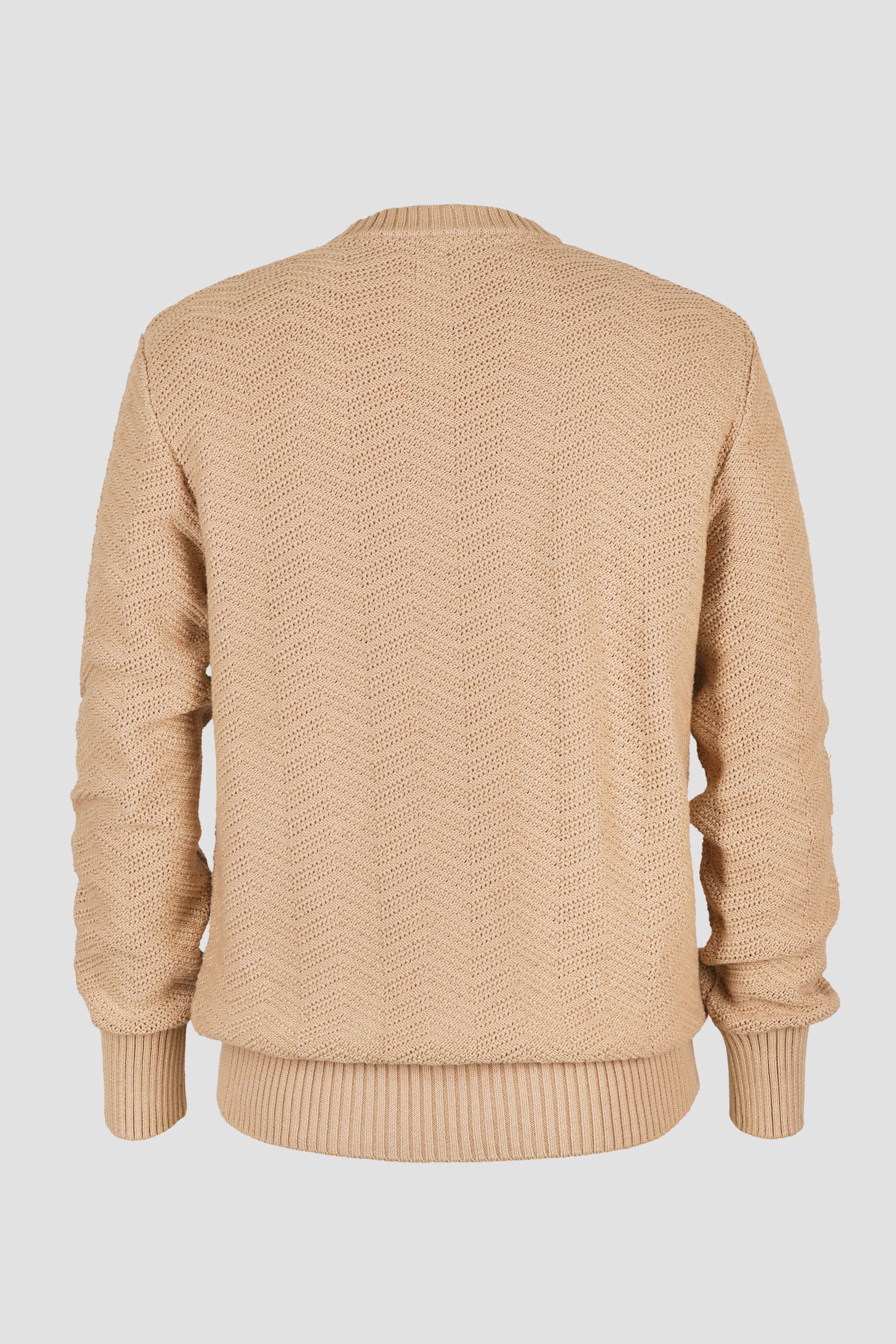 Chevron Textured Crew Neck Jumper