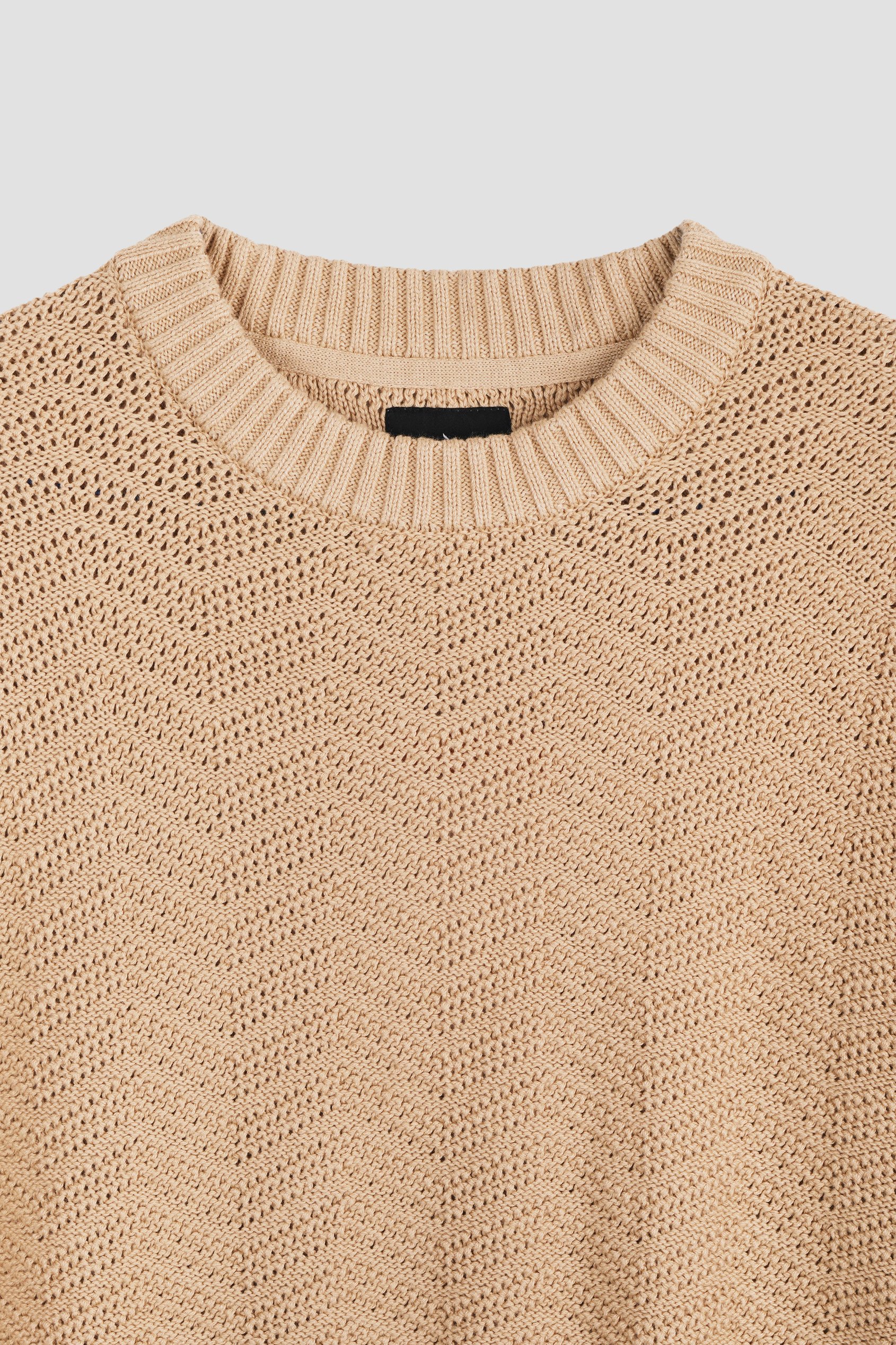 Chevron Textured Crew Neck Jumper