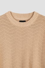 Chevron Textured Crew Neck Jumper