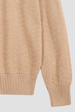 Chevron Textured Crew Neck Jumper