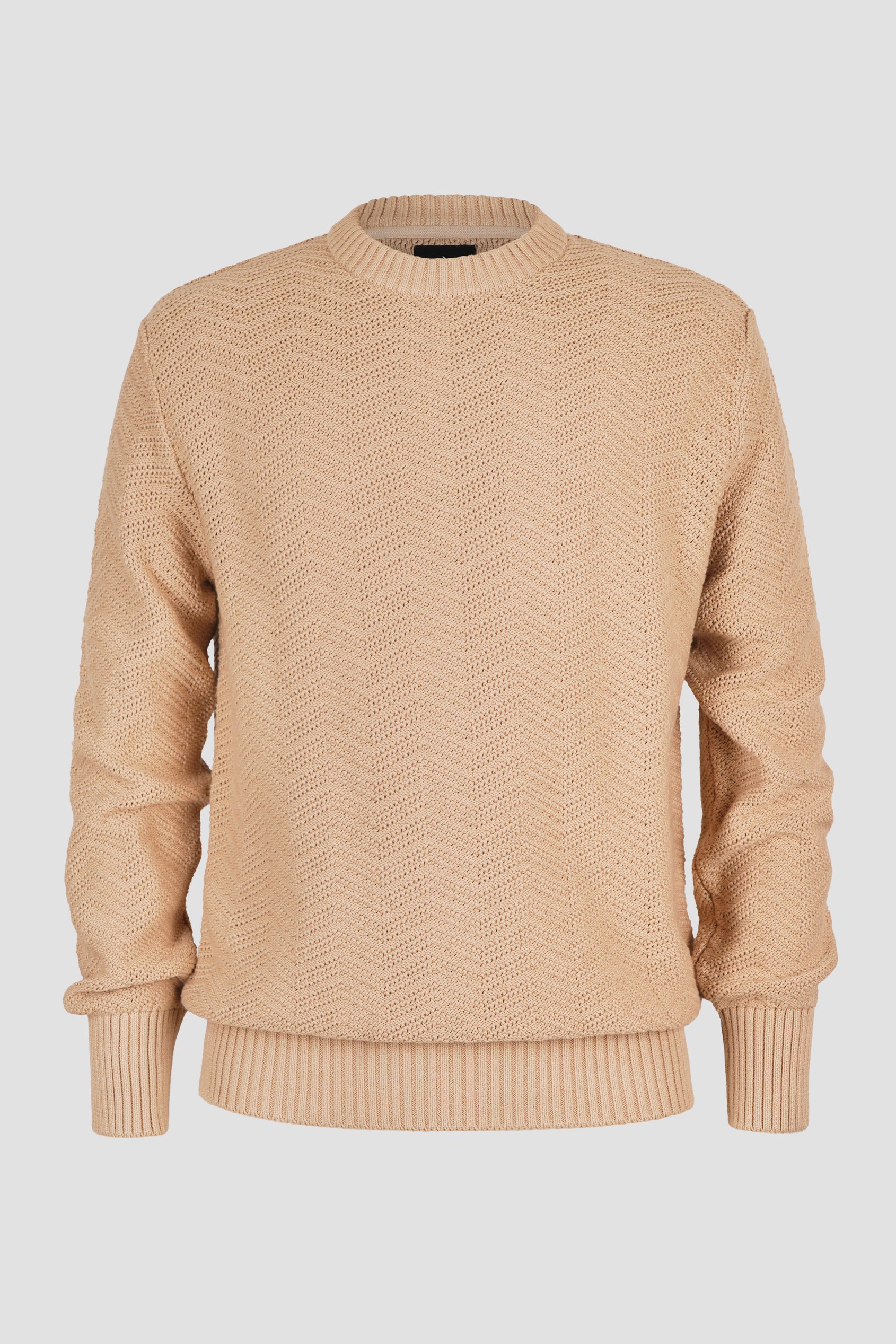Chevron Textured Crew Neck Jumper