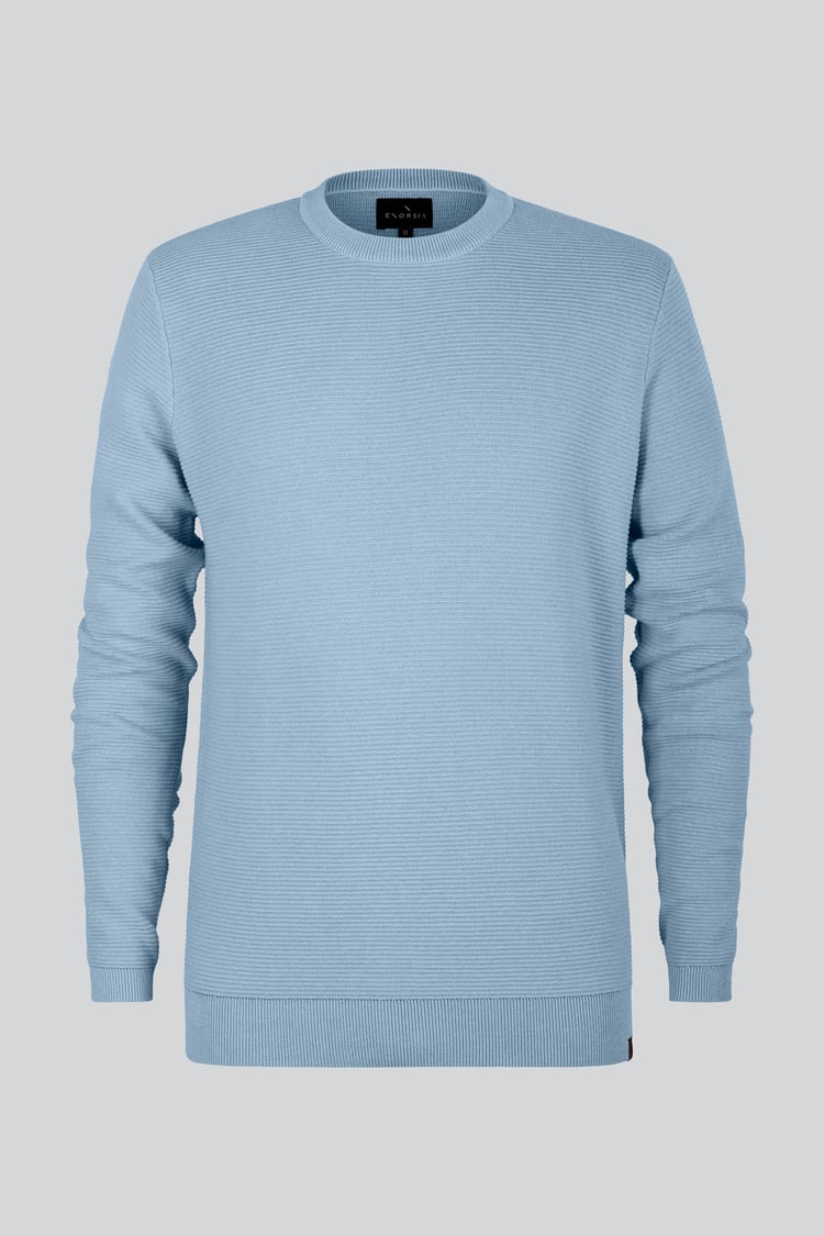 Mens Waffle Knit Crew Neck Jumper