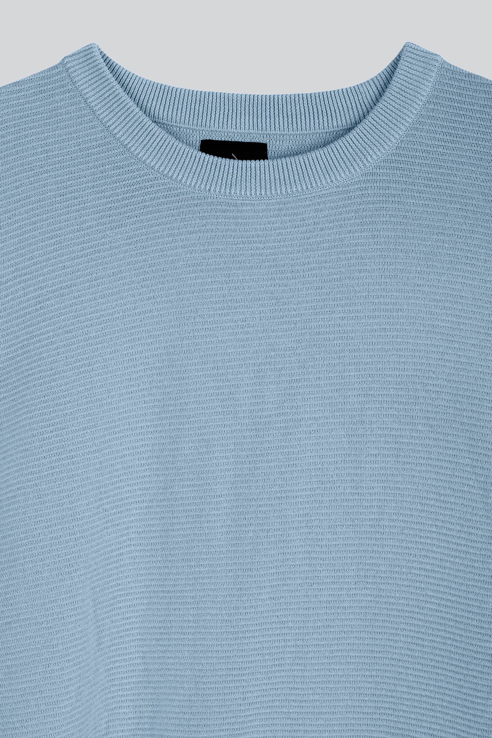 Mens Waffle Knit Crew Neck Jumper