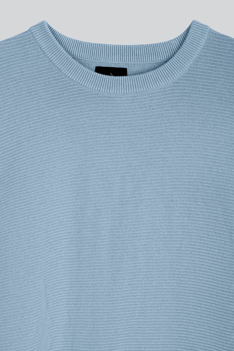 Mens Waffle Knit Crew Neck Jumper