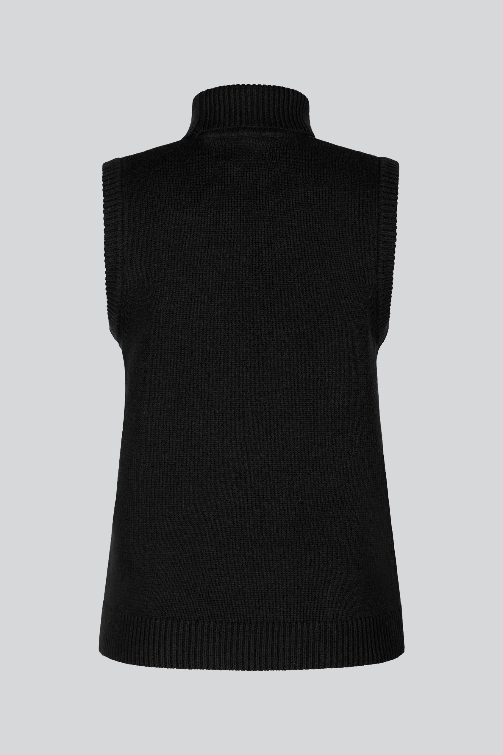 Sleeveless Roll Neck Knit Vest
