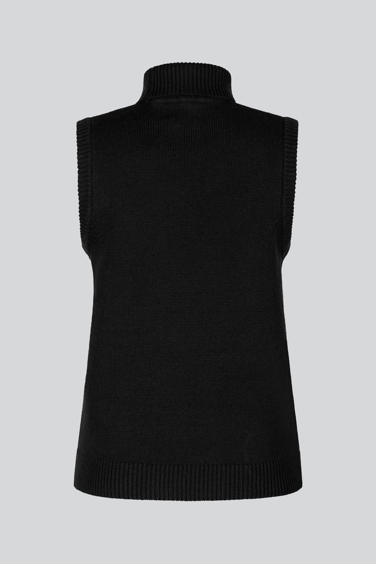 Sleeveless Roll Neck Knit Vest