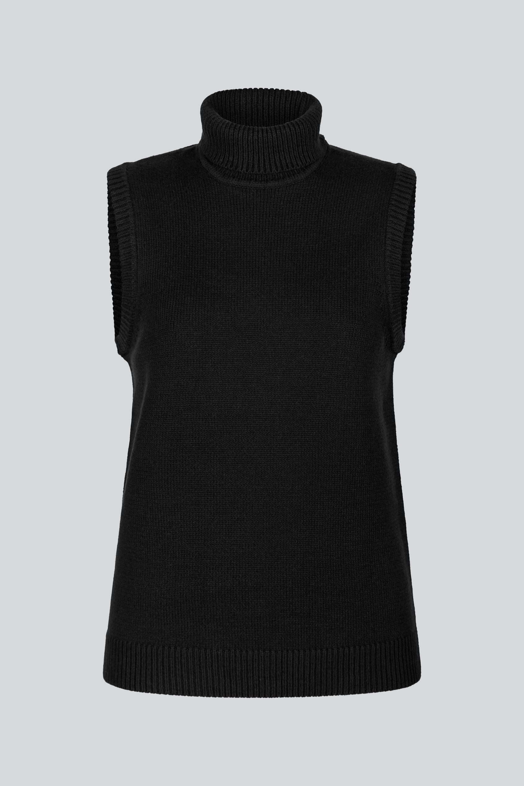 Sleeveless Roll Neck Knit Vest