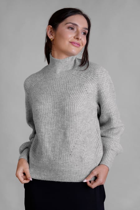Womens Cream Funnel Neck Jumper