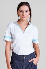 Cornelia stripe  Short Sleeve Polo Shirt