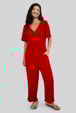 Ankle Length Wide Leg Jumpsuit