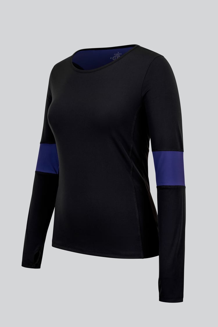 Womens Long Sleeve Colour Block Active Top