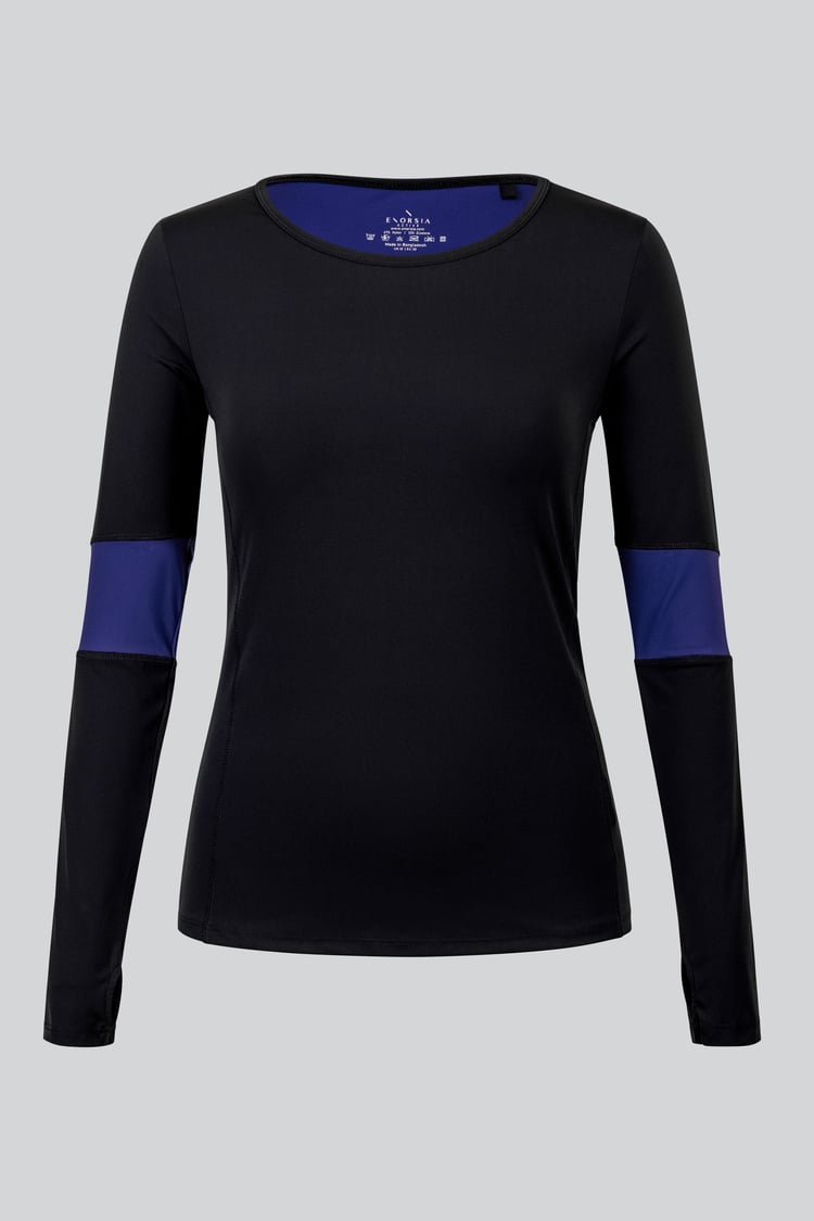Womens Long Sleeve Colour Block Active Top