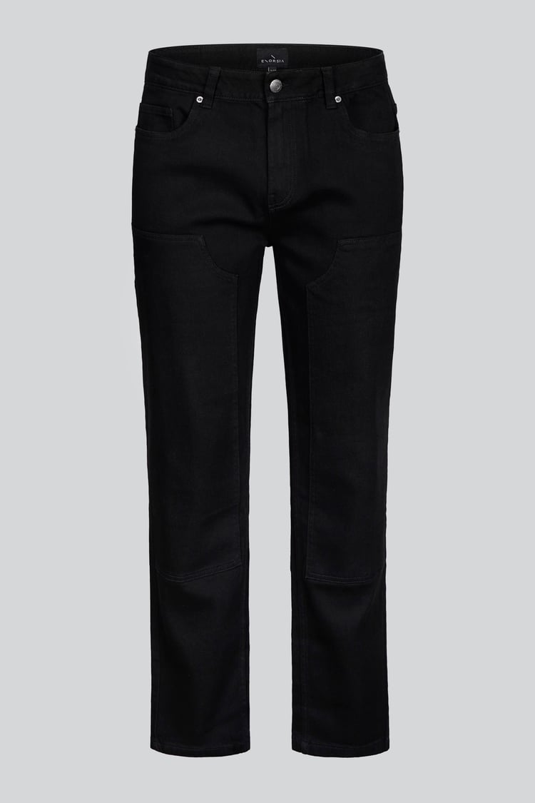 Mens Straight Leg Black Denim