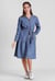 Womens Denim Tiered Midi Dress