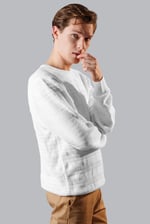 Cotton Textured Crew Neck Jumper