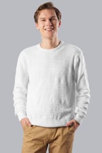 Cotton Textured Crew Neck Jumper