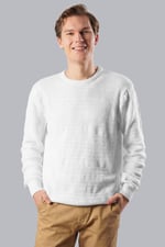 Cotton Textured Crew Neck Jumper
