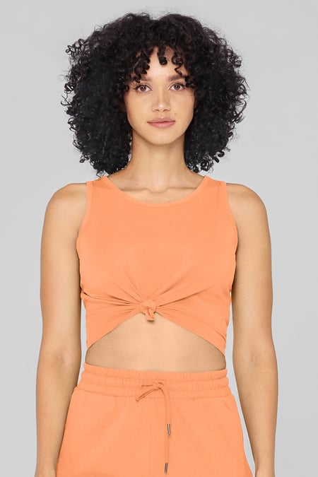 Blue Knotted Tank Top