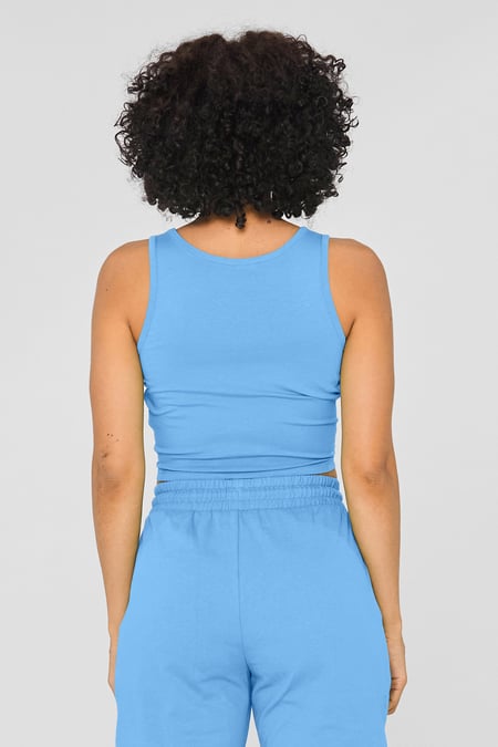 Blue Knotted Tank Top