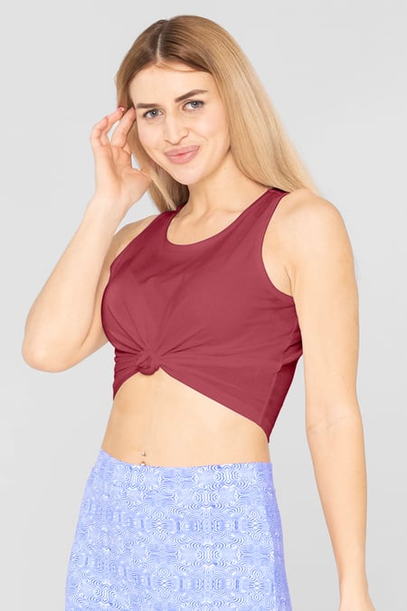 Blue Knotted Tank Top