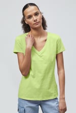 V-Neck Short Sleeve Slub T-Shirt