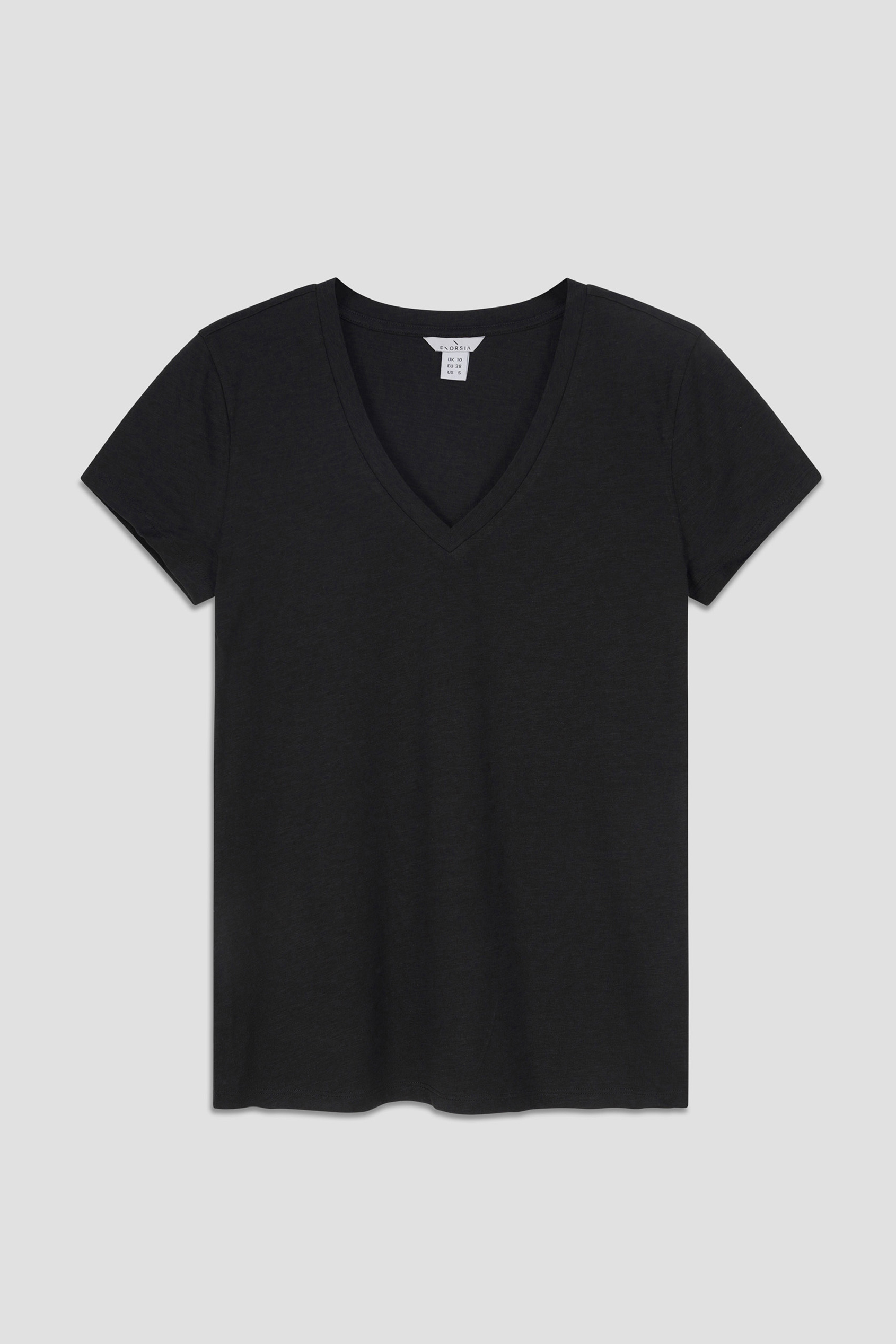 V-Neck Short Sleeve Slub T-Shirt