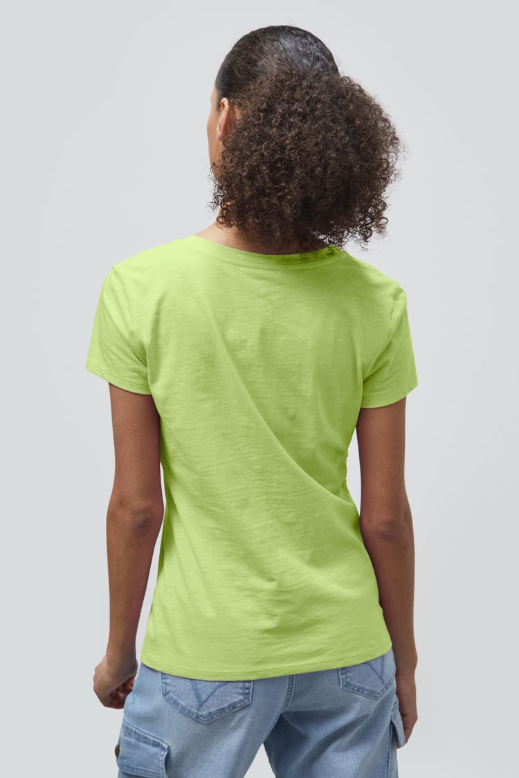 V-Neck Short Sleeve Slub T-Shirt