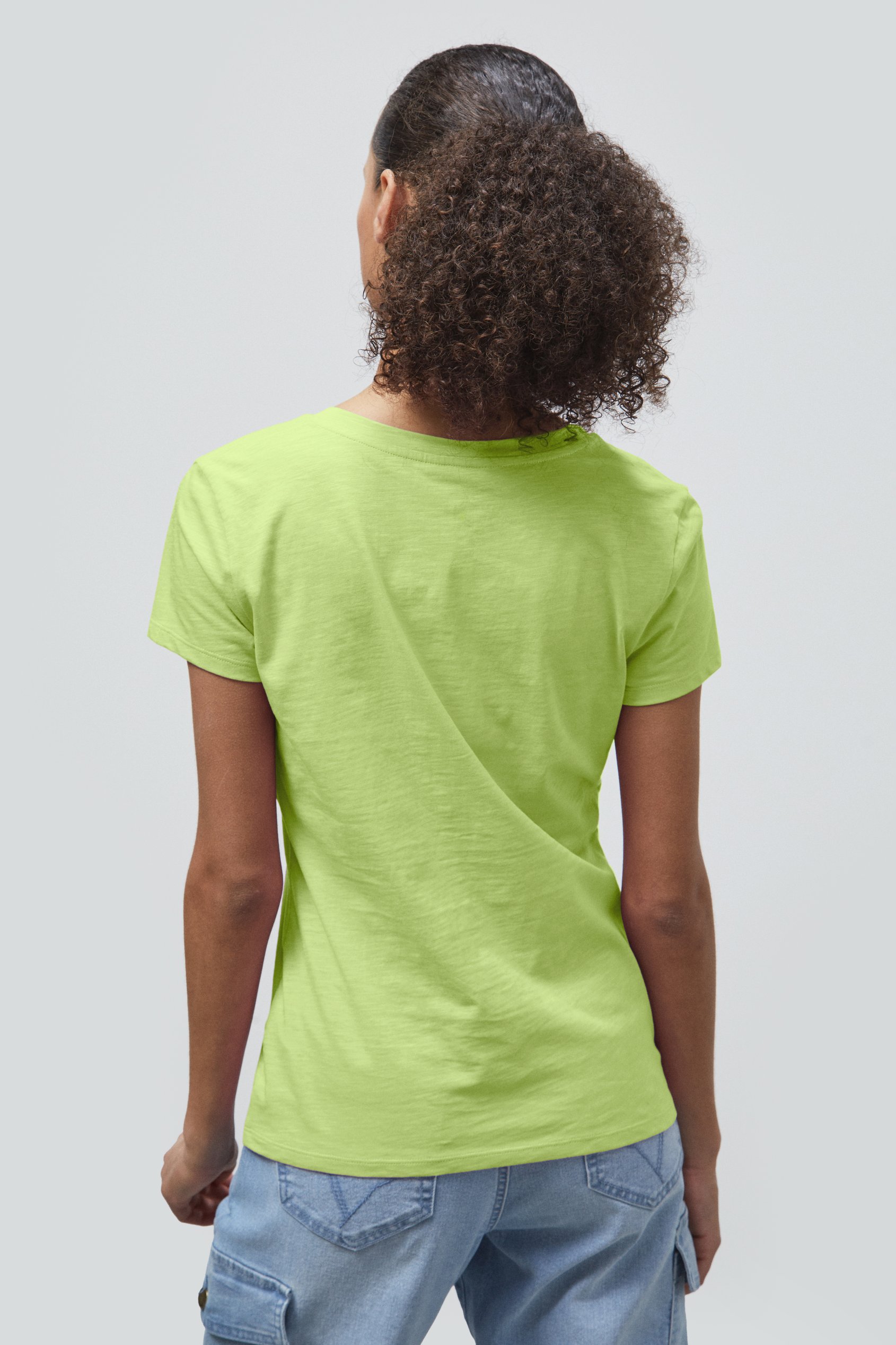 V-Neck Short Sleeve Slub T-Shirt