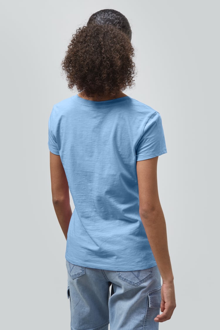 V-Neck Short Sleeve Slub T-Shirt