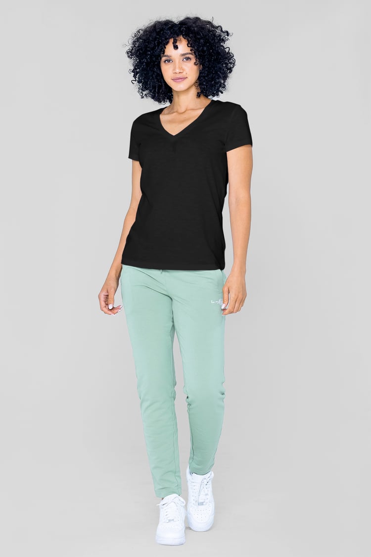 V-Neck Short Sleeve Slub T-Shirt