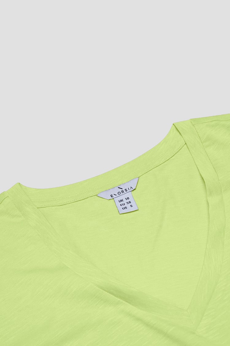 V-Neck Short Sleeve Slub T-Shirt