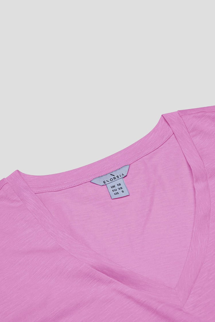 V-Neck Short Sleeve Slub T-Shirt