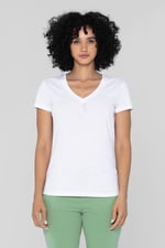 V-Neck Short Sleeve Slub T-Shirt