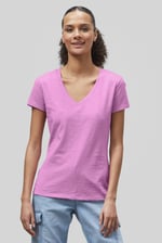 V-Neck Short Sleeve Slub T-Shirt