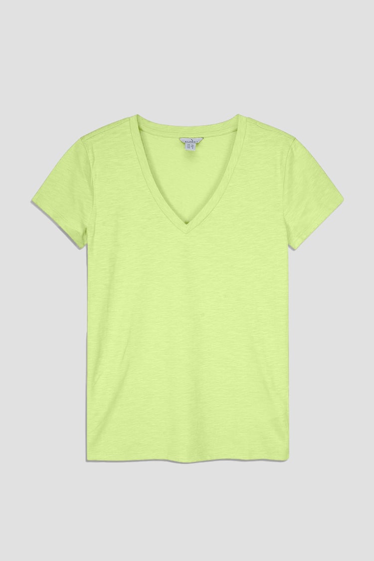 V-Neck Short Sleeve Slub T-Shirt
