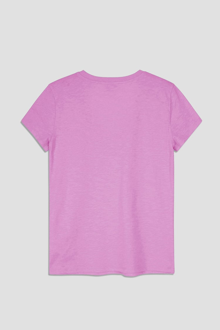 V-Neck Short Sleeve Slub T-Shirt