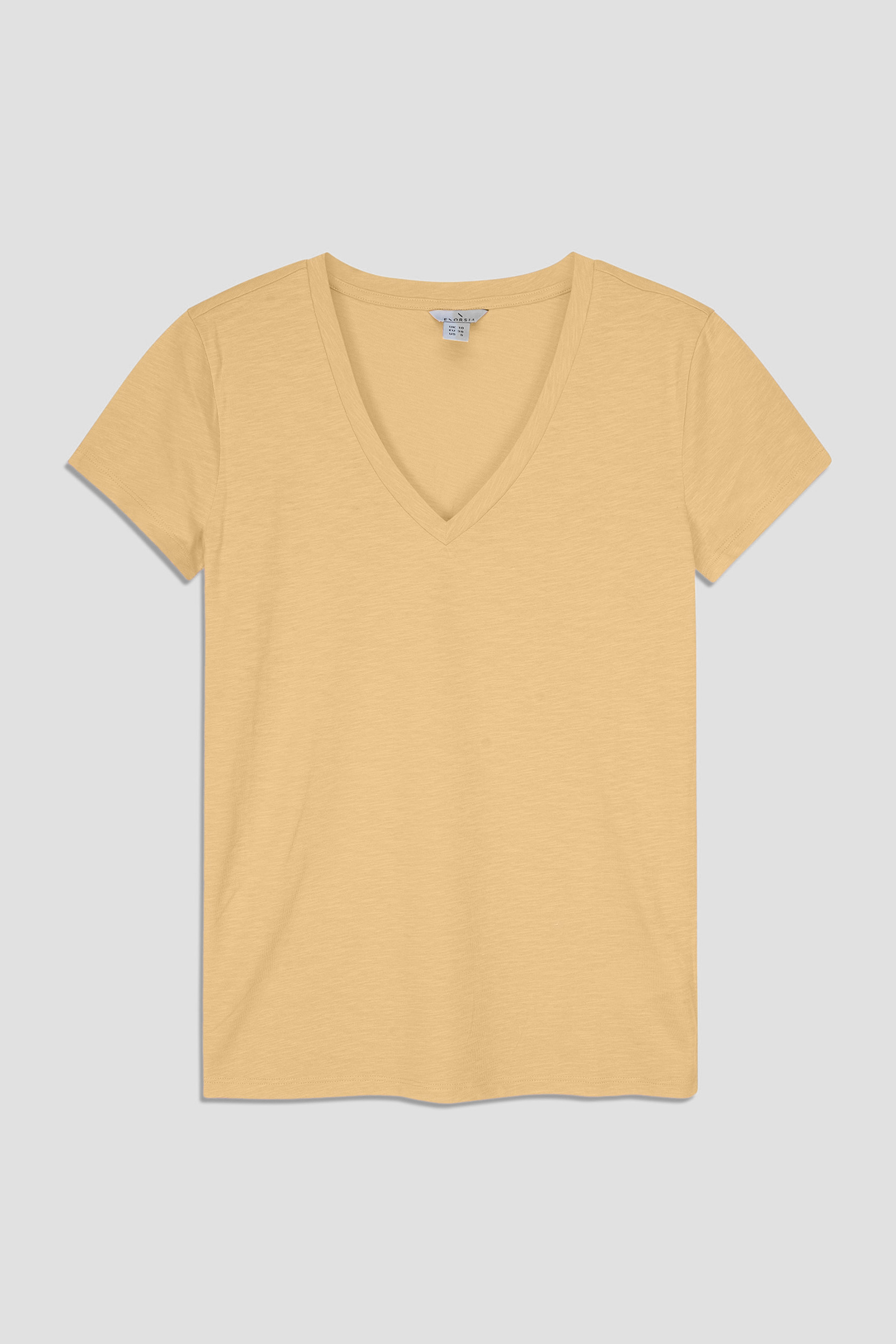 V-Neck Short Sleeve Slub T-Shirt
