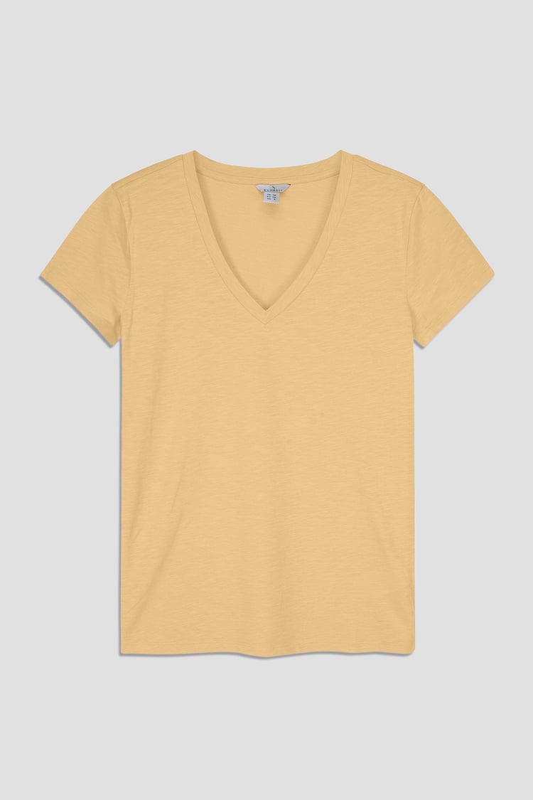 V-Neck Short Sleeve Slub T-Shirt