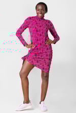 Side Tie Knot Christmas Print Bodycon Dress