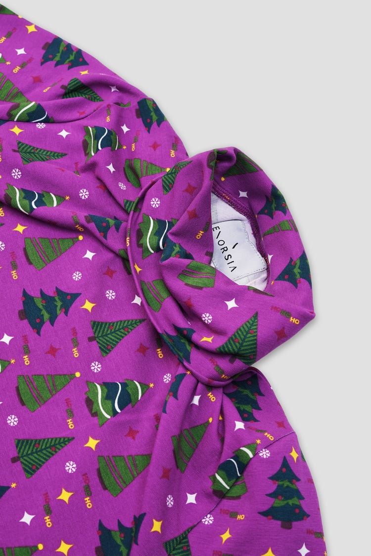 Side Tie Knot Christmas Print Bodycon Dress