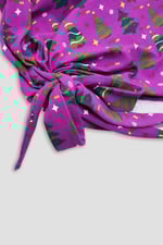 Side Tie Knot Christmas Print Bodycon Dress