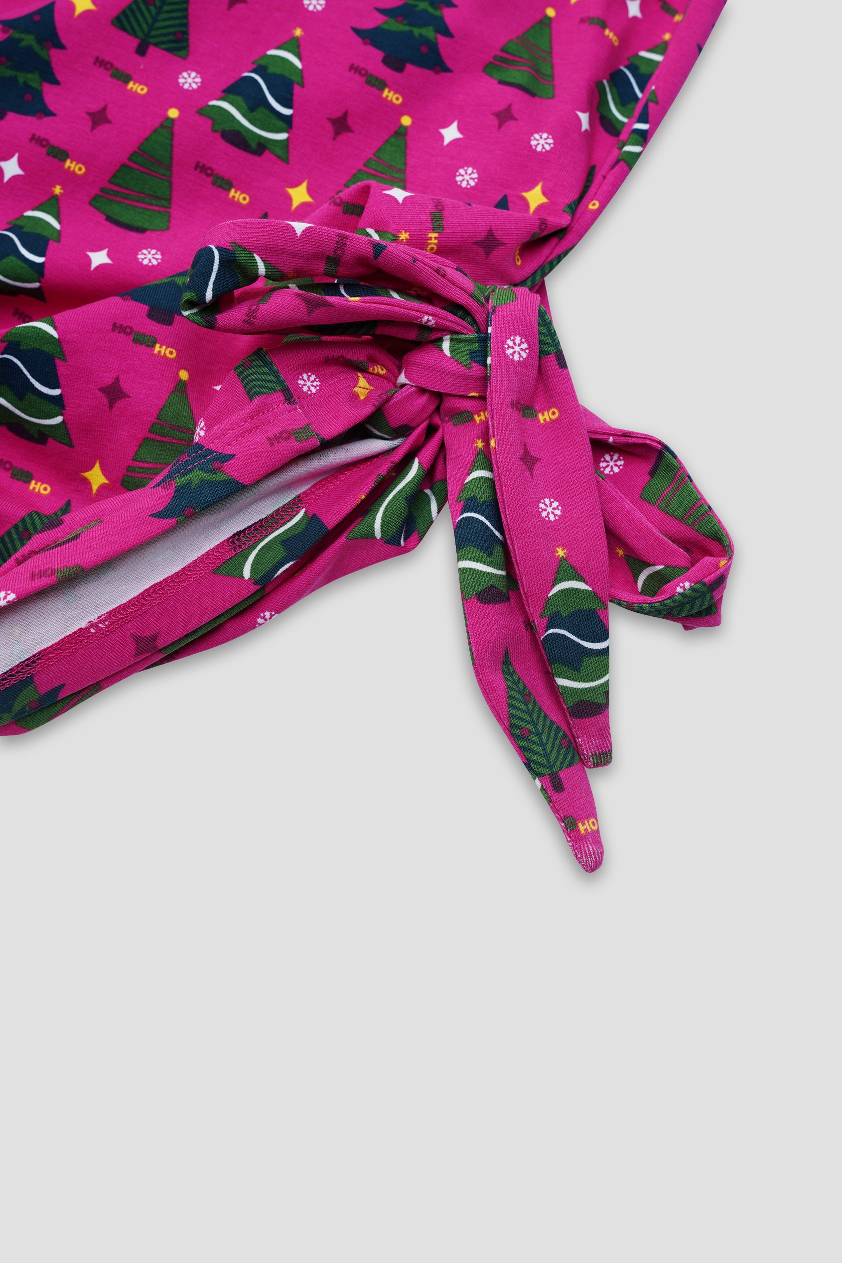 Side Tie Knot Christmas Print Bodycon Dress