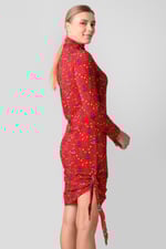 Side Tie Knot Christmas Print Bodycon Dress