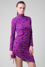 Side Tie Knot Christmas Print Bodycon Dress