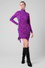 Side Tie Knot Christmas Print Bodycon Dress