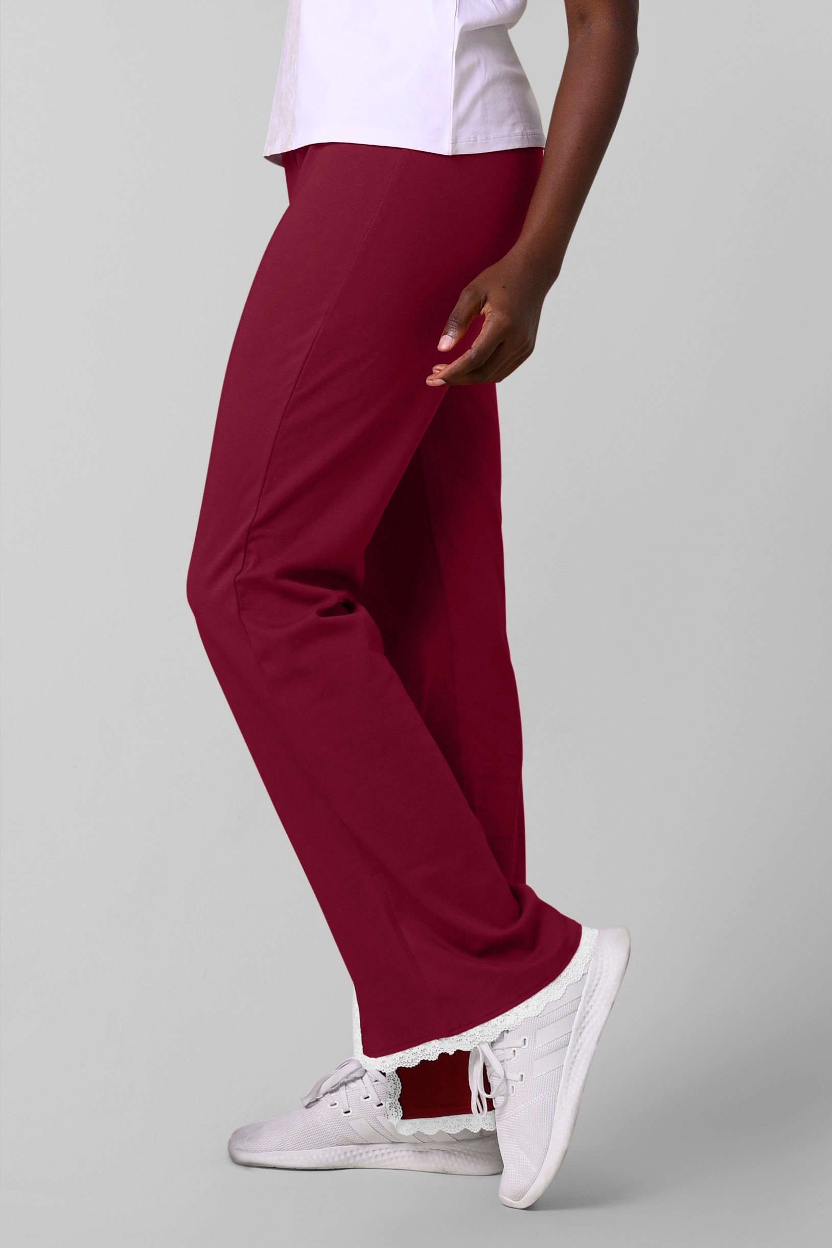 Womens Lace Insert Hem Christmas Trouser