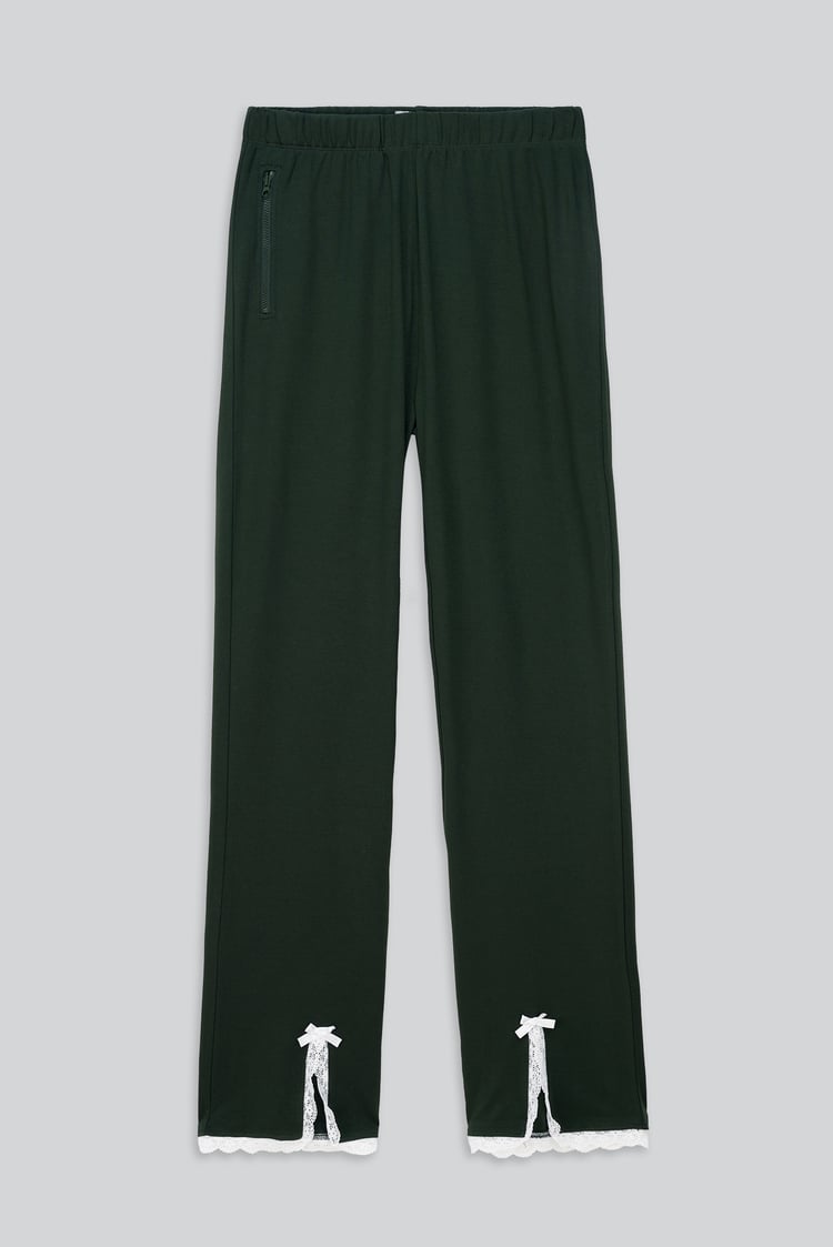 Womens Lace Insert Hem Christmas Trouser