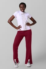 Womens Lace Insert Hem Christmas Trouser