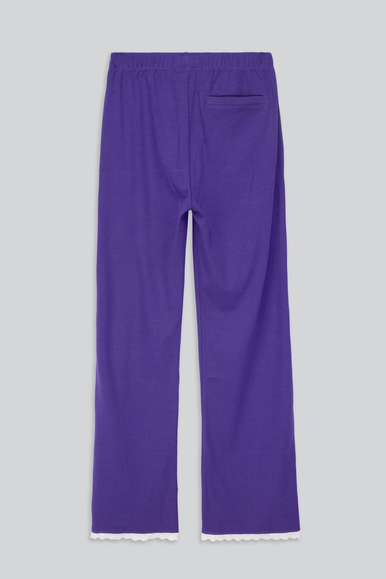 Womens Lace Insert Hem Christmas Trouser